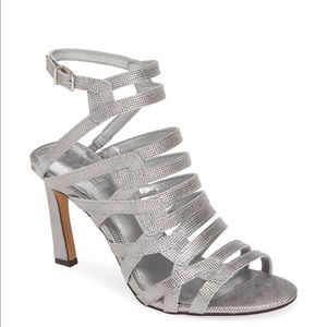 Vince Camuto Rejita Heeled Sandals Silver Size 6 (tech 6.5, but fit like a 6)